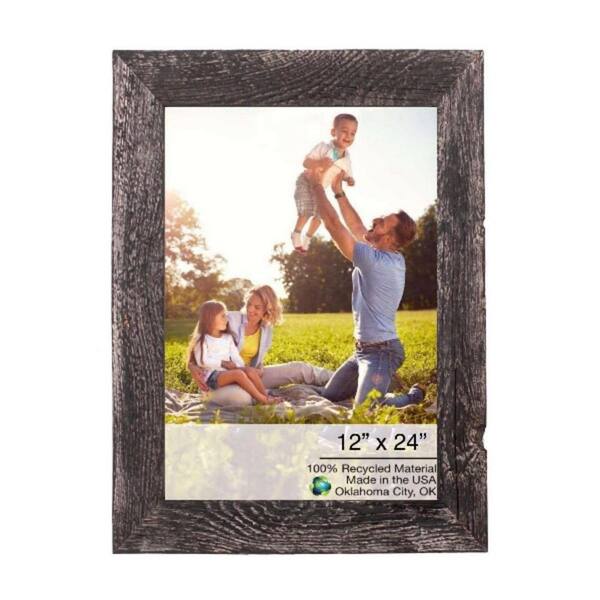 HomeRoots Victoria 12 in. W. x 24 in. Smoky Black Picture Frame