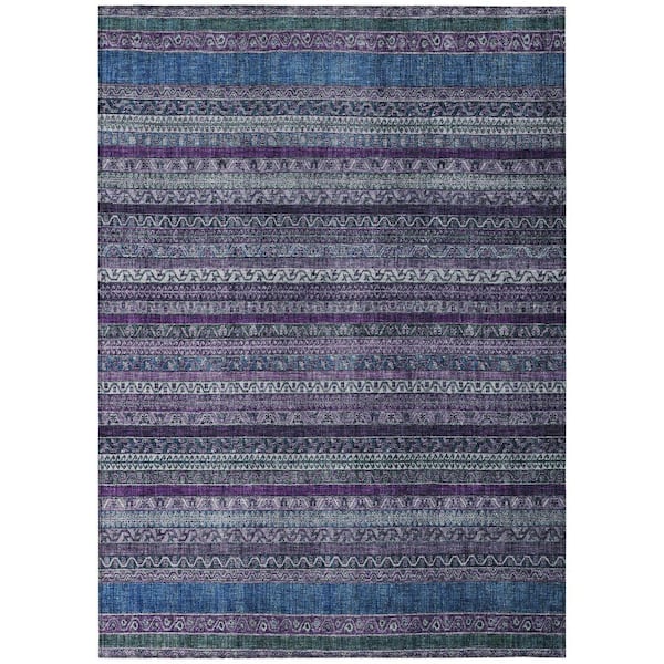 Chantille Machine Washable Indoor/Outdoor Abstract ACN2741 Purple 8 ft. x 10 ft. Area Rug
