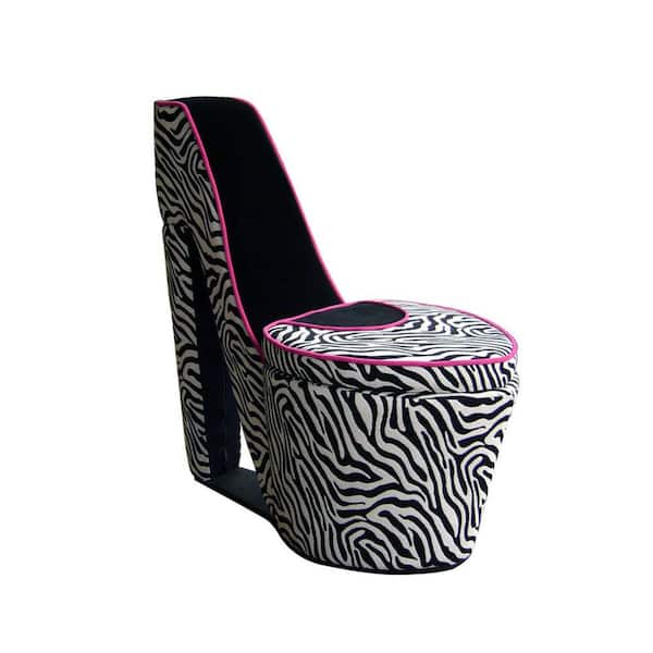HomeRoots Amelia 32.86 in. Black Suede Side Chair Removable Cushions
