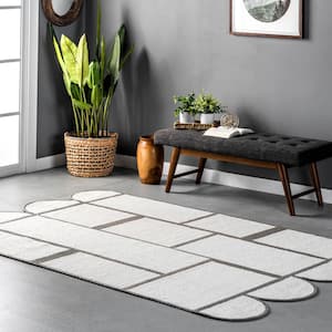 Jolynn Modern Braided Shapes Brown 5 ft. x 8 ft. Indoor/Outdoor Area Rug