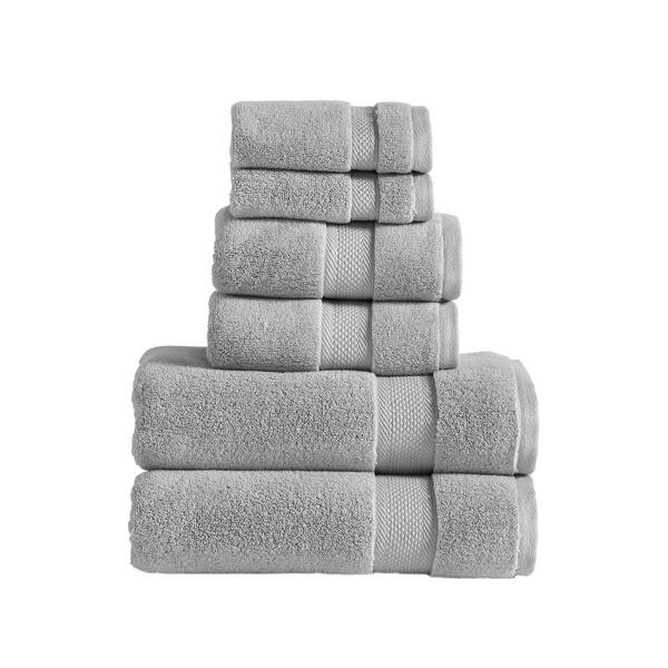 MODERN THREADS Luxury Quick Dry 6-Piece Solid Cloud Cotton Towel Set