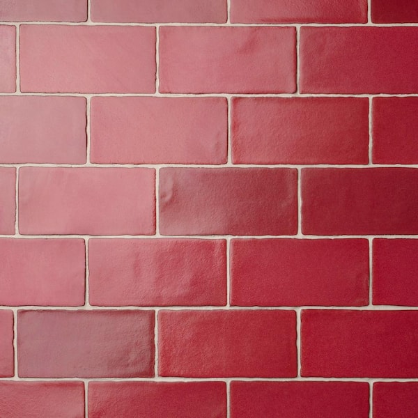 Merola Tile Antic Special Red Moon 3 in. x 6 in. Ceramic Wall Tile (4.16 sq. ft./Case)