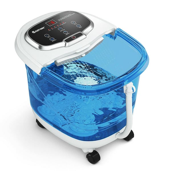 Costway Portable Foot Spa Bath Motorized Massager Electric Feet Salon Tub with Shower Silver