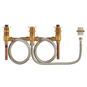 Flash 1/2 in. Copper 2-Handle 3-Hole Roman Tub Filler Rough-In Valve for Hand Shower