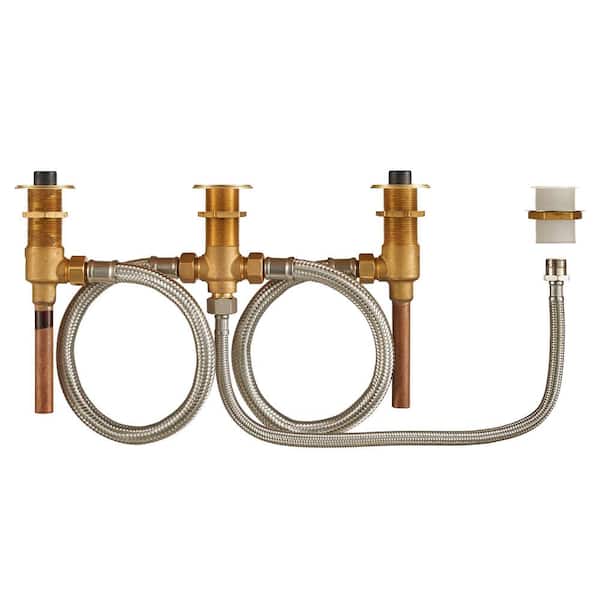 American Standard Flash 1/2 in. Copper 2-Handle 3-Hole Roman Tub Filler Rough-In Valve for Hand Shower