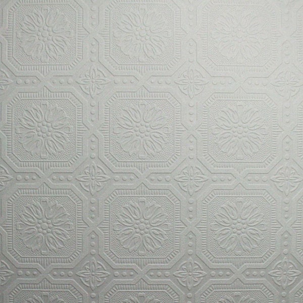 Small Squares White Paintable Wallpaper