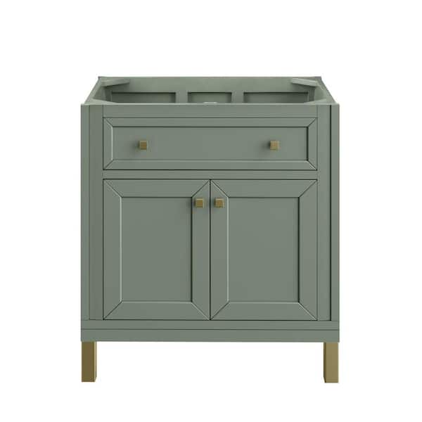 James Martin Vanities Chicago 30.0 in. W x 23.5 in. D x 32.8 in. H Single Bath Vanity Cabinet without Top in Smokey Celadon