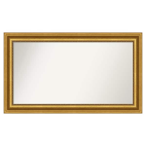 Amanti Art Parlor Gold 45.75 in. W x 26.75 in. H Custom Non-Beveled Recycled Polystyrene Framed Bathroom Vanity Wall Mirror