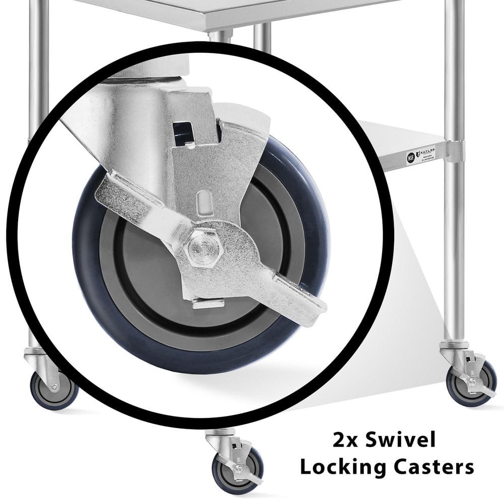 Silver 4-Inch Thermoplastic Caster Wheel Set with Brakes