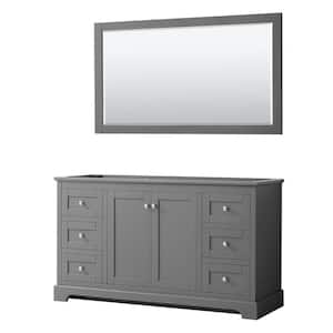 Avery 59.25 in. W x 21.75 in. D Bathroom Vanity Cabinet Only with Mirror in Dark Gray