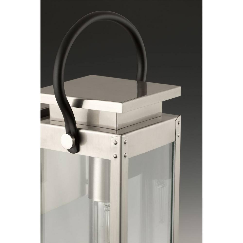 Union Square Stainless Steel Wall Lantern with Clear Glass