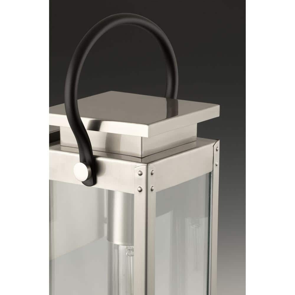 Union Square Stainless Steel Lantern Sconce with Clear Glass