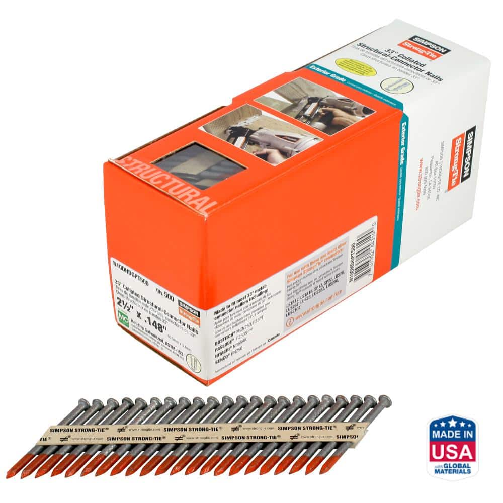 NNE grinding foundation neutral 14g ×2 Simpson Strong-Tie Strong-Drive 2-1/2 in. x 0.148 in. 33