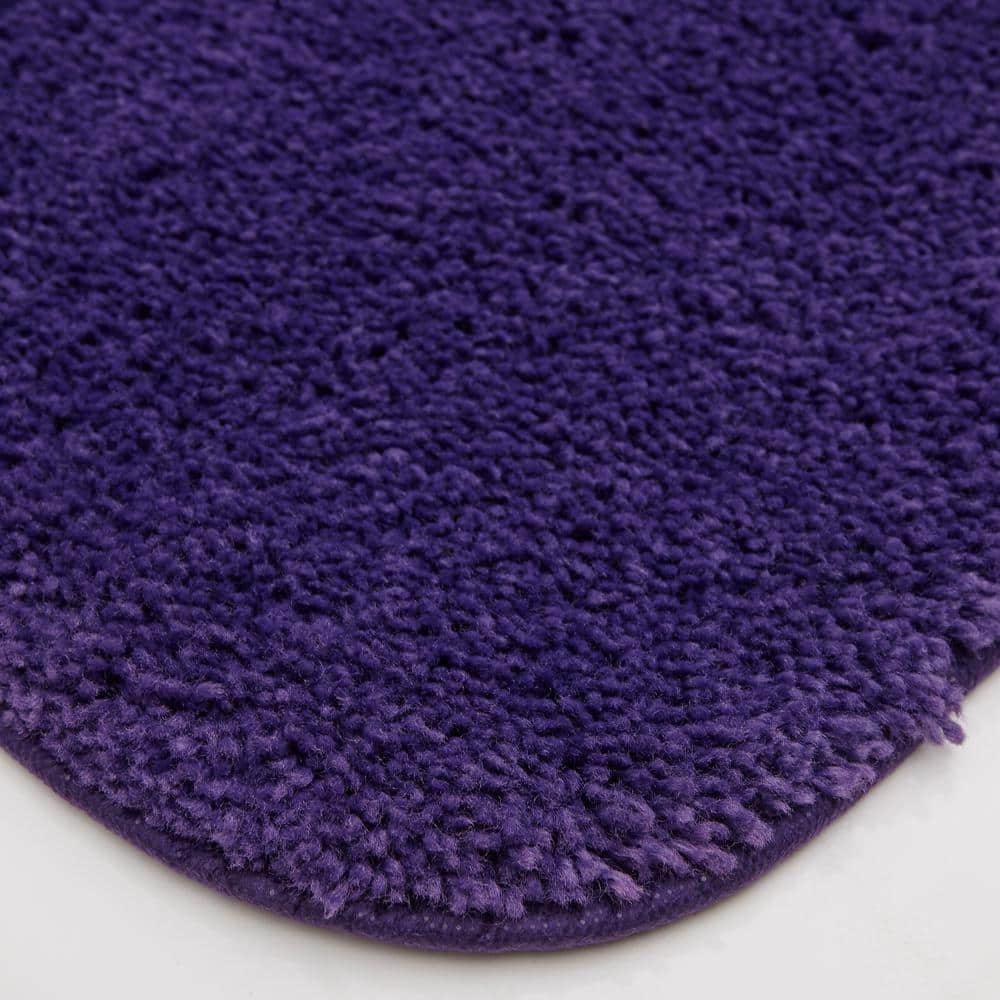 Plush Purple Nylon Bath Rug 17" x 24"
