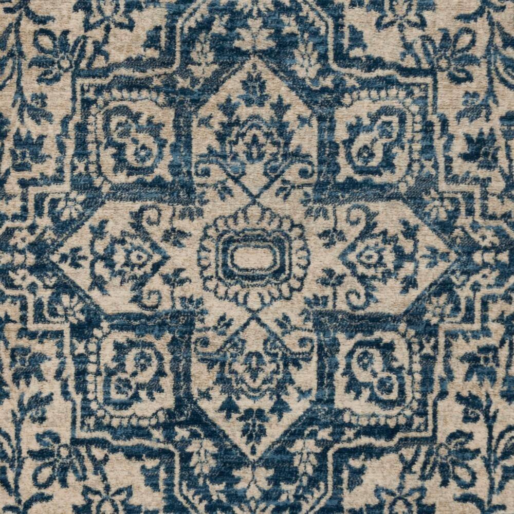 Navy and Light Grey Traditional Synthetic Area Rug 6' x 9'