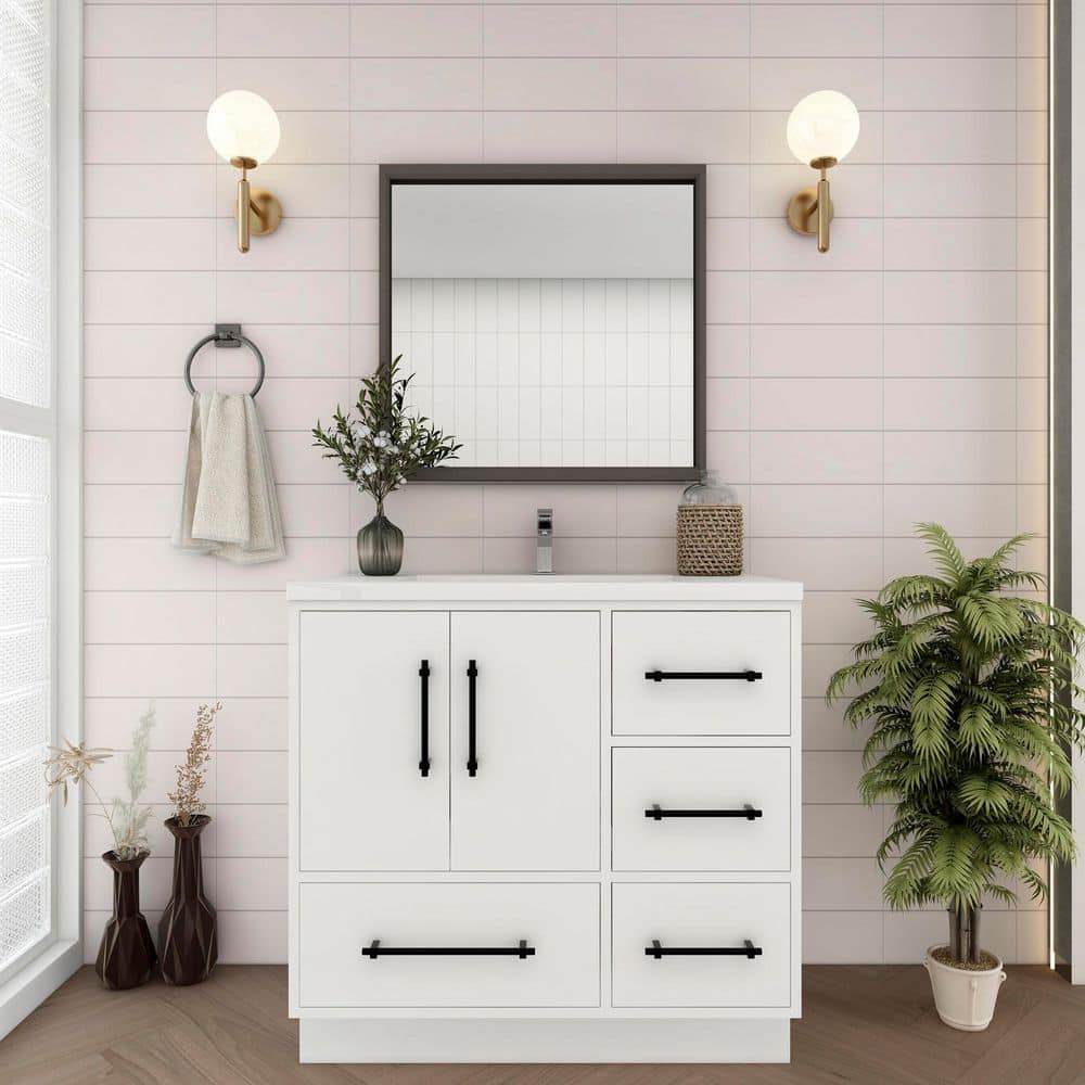 BV Better Vanity Victoria 36 in. W x 20 in. D x 35 in. H Single Sink Freestanding Bath Vanity in ...