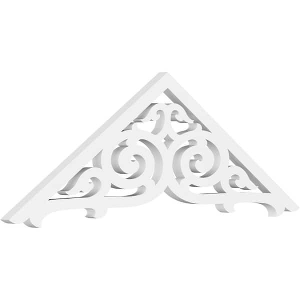 Ekena Millwork 1 in. x 36 in. x 12 in. (8/12) Pitch Athens Gable Pediment Architectural Grade PVC Moulding