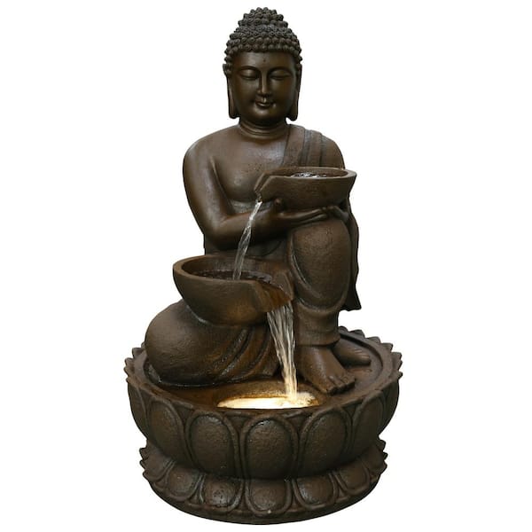 HI-LINE GIFT LTD. Large Buddha Fountain with Warm White LED 79590-C ...