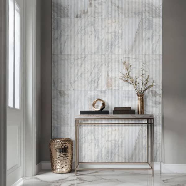 unoa 【Marble stone】No sleeve design MSI Arabescato Venato Valentino Fluto 12 in. x 24 in. Honed
