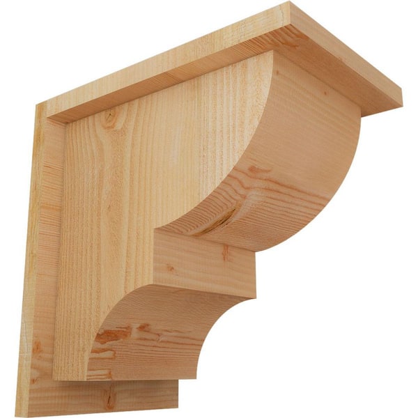 Ekena Millwork 8 in. x 12 in. x 12 in. Douglas Fir Ridgewood Rough Sawn Corbel with Backplate