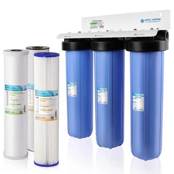 APEC Water Systems Whole House 3-Stage Water Filtration System Iron, Sediment and Chlorine For Multi-Purpose