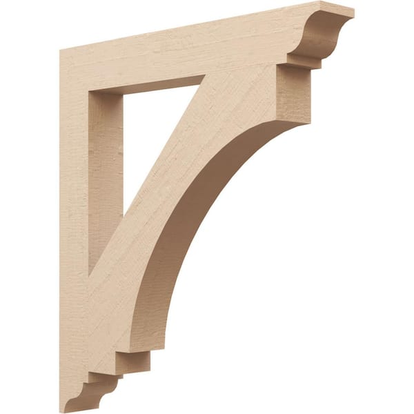 Ekena Millwork 5.5 in. x 44 in. x 40 in. Imperial Traditional Rough Cedar Woodgrain Timberthane Polyurethane Bracket, Primed Tan