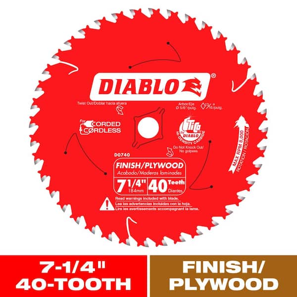 DIABLO 7-1/4in. x 40-Tooth Finish Circular Saw Blade for Wood