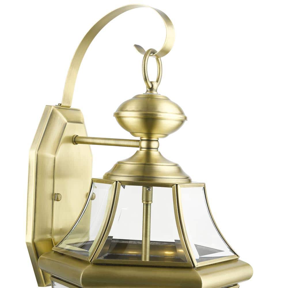 Antique Brass and Bronze 2-Light Outdoor Wall Lantern