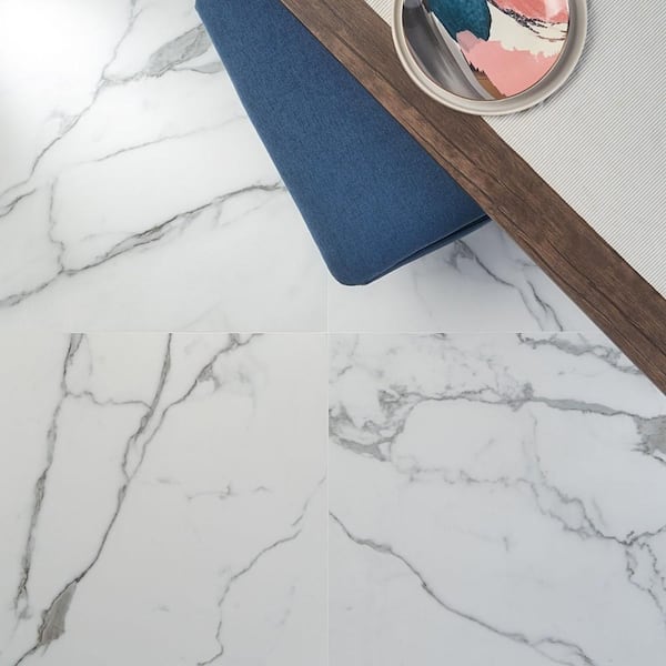 Saroshi Statuario Valley 23.62 in. x 23.62 in. Matte Porcelain Floor and Wall Tile (15.5 sq. ft./Case)