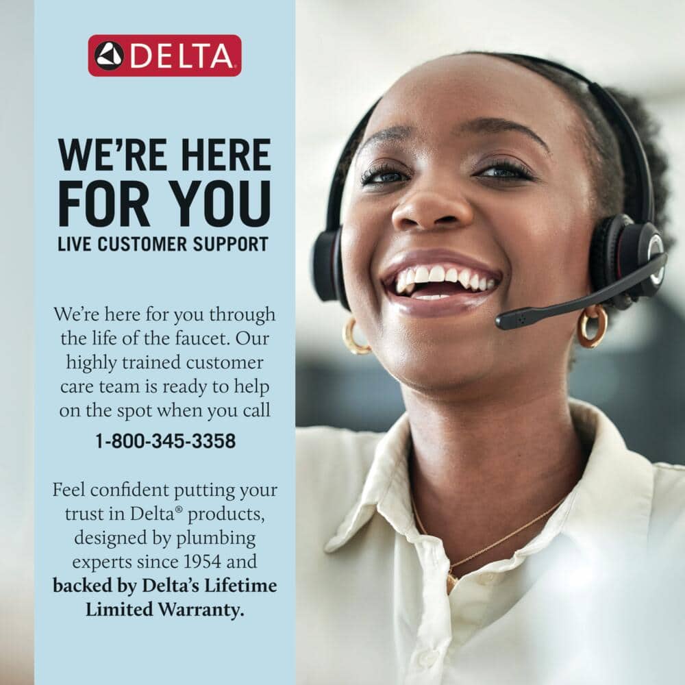 Delta Geist Matte Black Widespread Bathroom Faucet with Ceramic Disc Valve