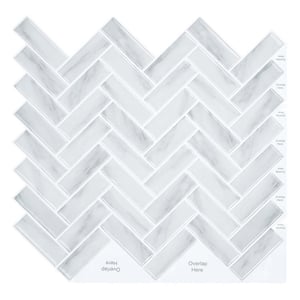 11.8 in. x 11.8 in. x 0.04 in. H Gray Vinyl Peel and Stick Backsplash Tile for Kitchen and Bathroom (10-Pack)