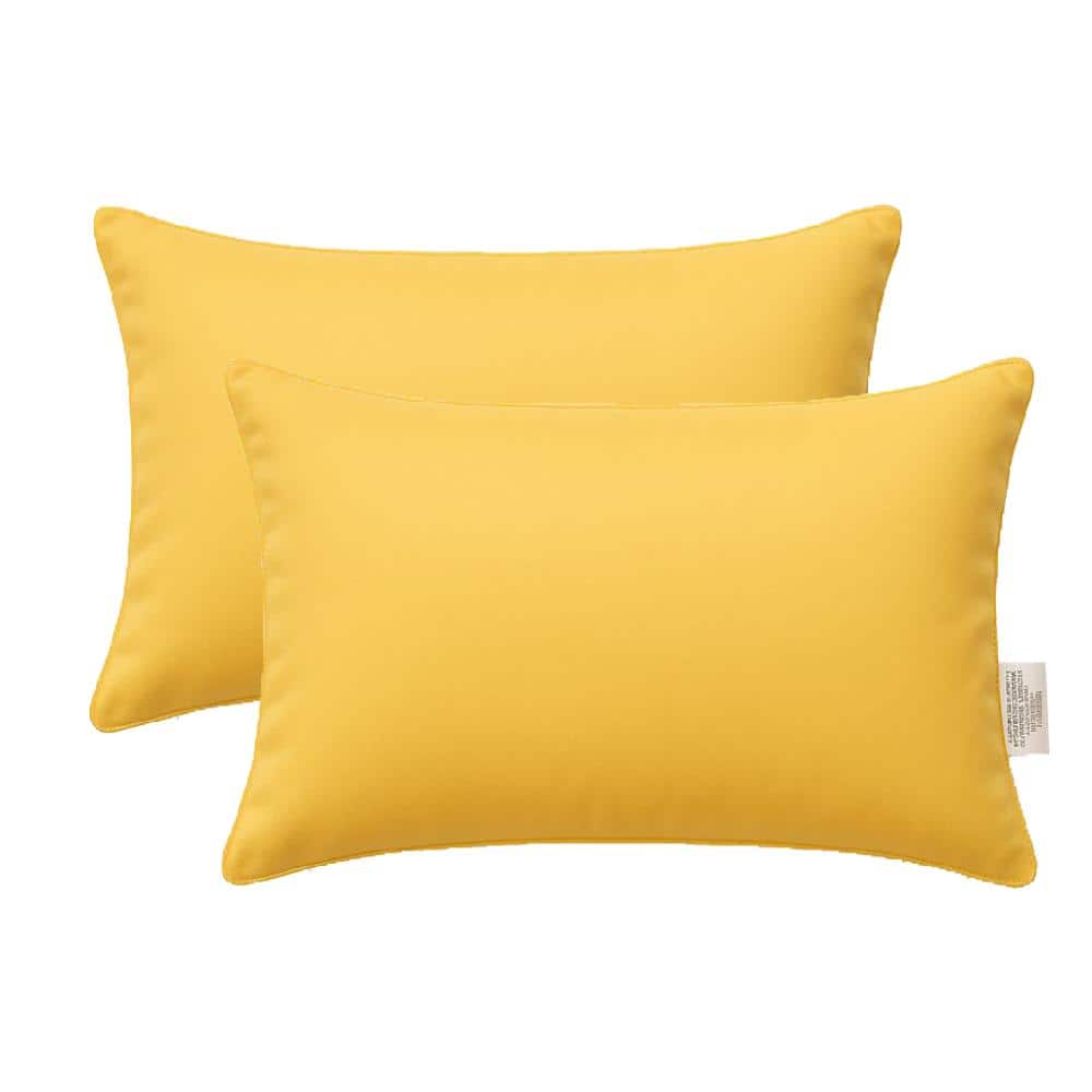 Lexi Yellow Rectangular Outdoor Throw Pillow （Set of 2) price history on PriceWatchPro