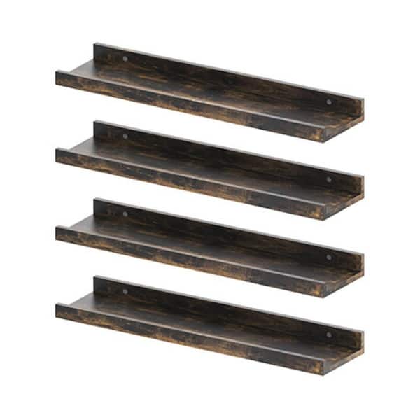 Unbranded 23.6 in. W x 5.9 in. D Floating Shelves, Decorative Wall Shelf, Wood for Bedroom(Set of 4)