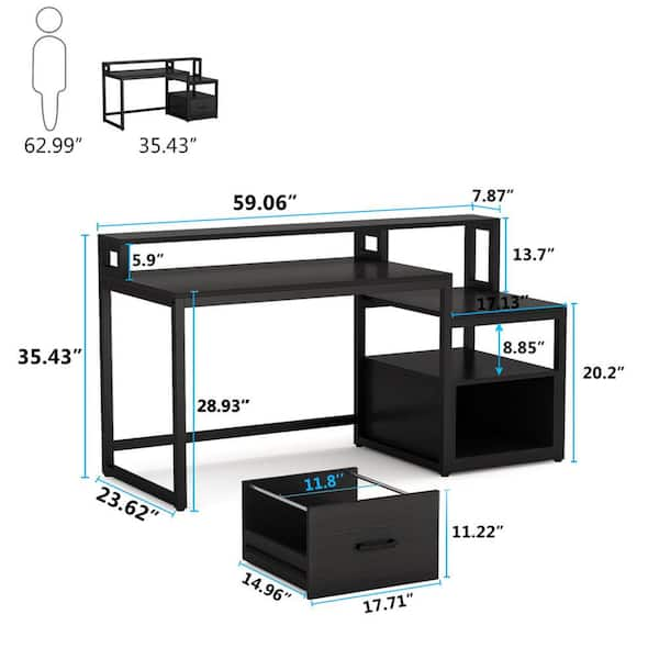 Mount-it! Under Desk Pull-out Drawer Kit With Shelf 20.2 (wide) X