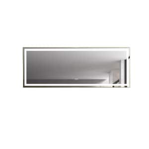 118 in. W x 36 in. H Rectangular Aluminum Framed Anti-Fog Dimmable LED Wall Bathroom Vanity Mirror in Gold