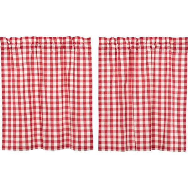 VHC BRANDS Annie Buffalo Check Red White 36 in. W x 36 in. L Cotton ...