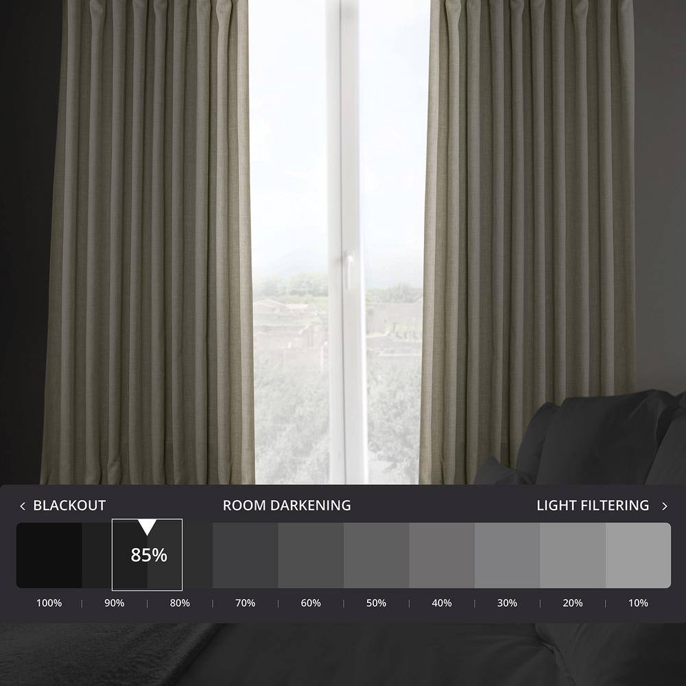 Oatmeal Faux Linen 108'' Room Darkening Window Curtain