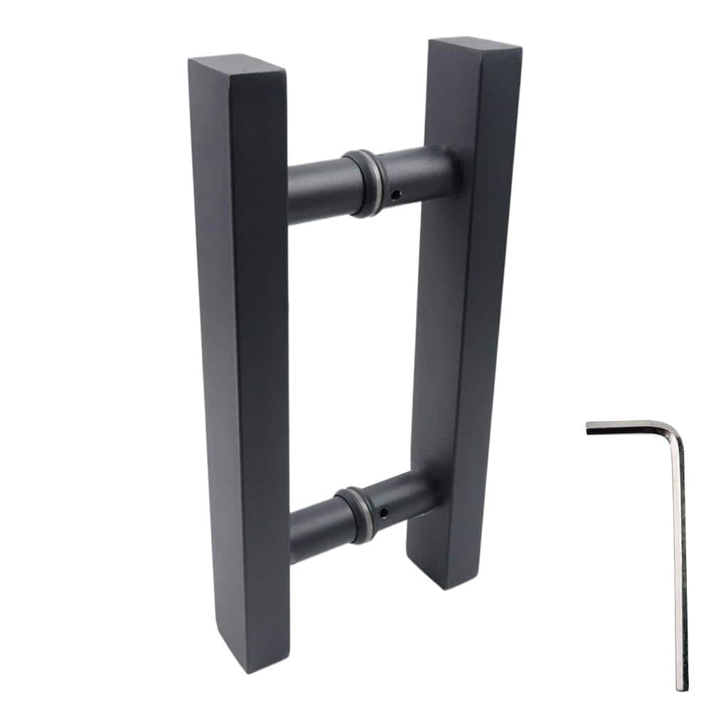 7 in. Door Handle Bath Product Type in Grey Finish Double Sided Stainless Steel Pull for Glass Wooden Door (1-Pair) price history on PriceWatchPro
