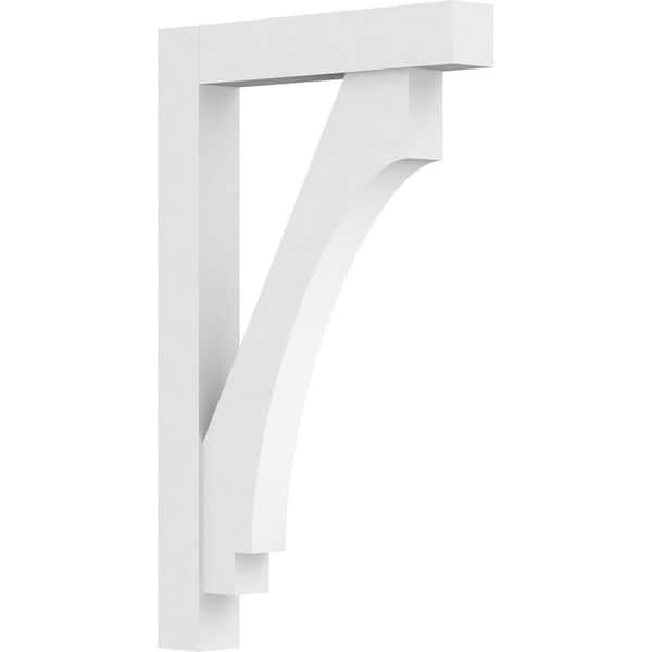 Ekena Millwork Standard Imperial 3 in. W x 32 in. H x 24 in. D Signature Urethane Polyurethane Bracket With Block Ends
