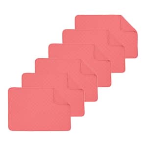 Abbott Coral Placemat, 13 in. x 19 in., Reds / Pinks, Cotton, Set of 6