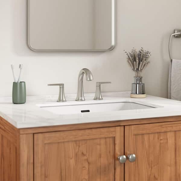 Becklow 8 in. Widespread Double Handle Bathroom Faucet in Brushed Nickel