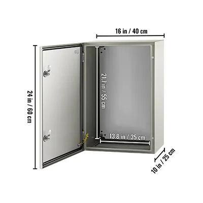 24'' x 16'' x 10'' Gray Carbon Steel Electrical Enclosure Box