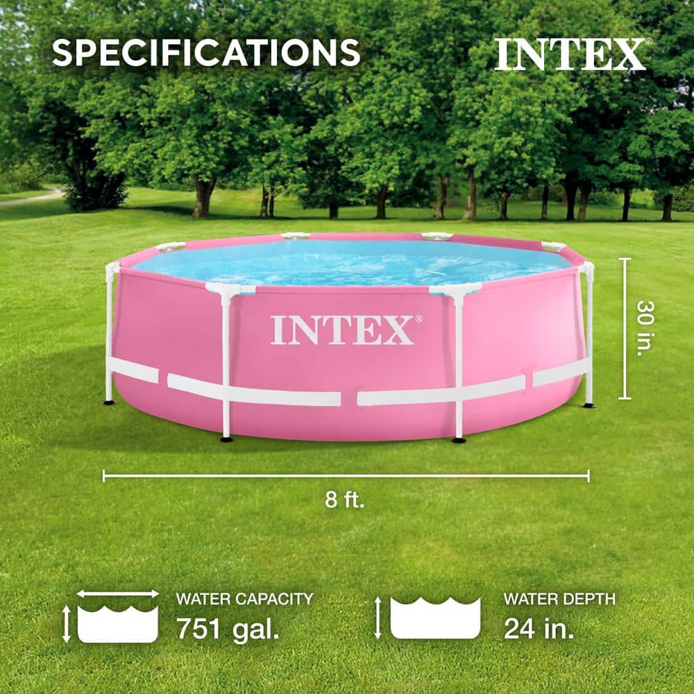 Intex Plastic Round Frame Set Pool 30'' H x 96'' W x 96'' L