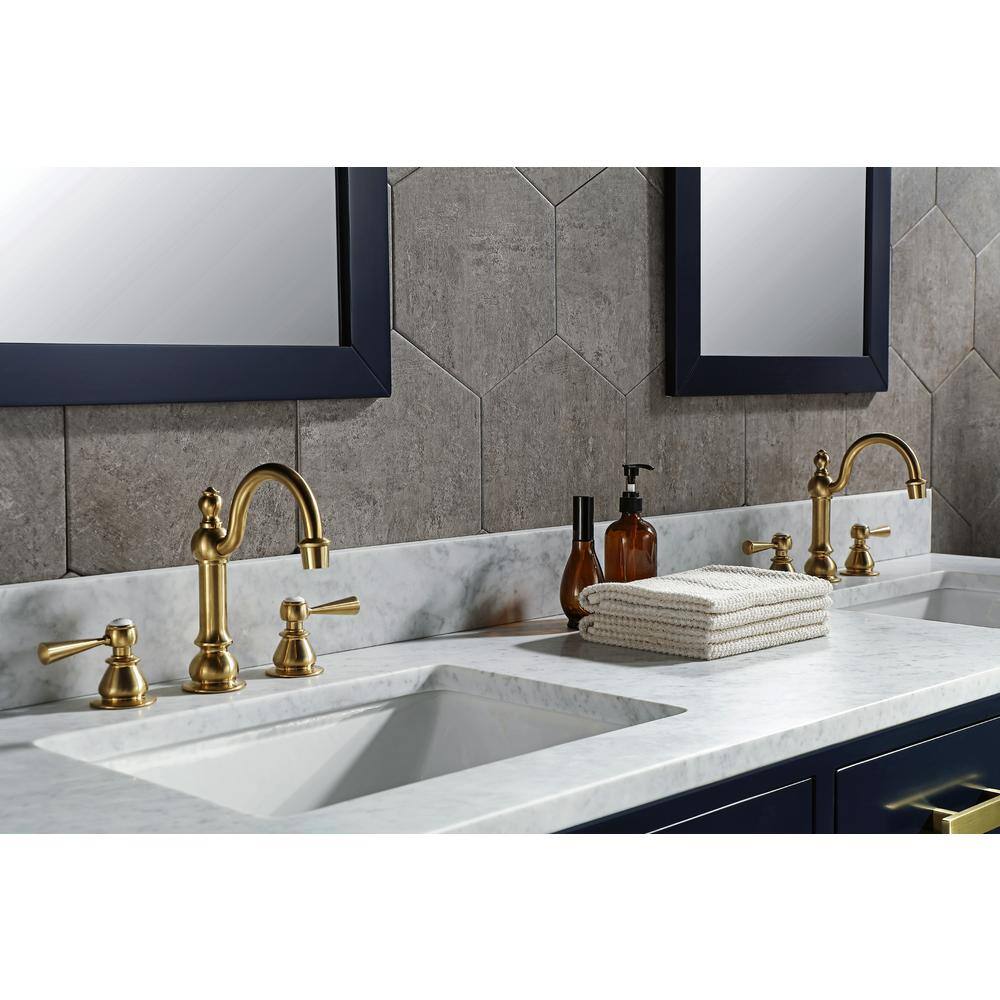 Madison 72" Monarch Blue Double Sink Vanity with Carrara Marble Top