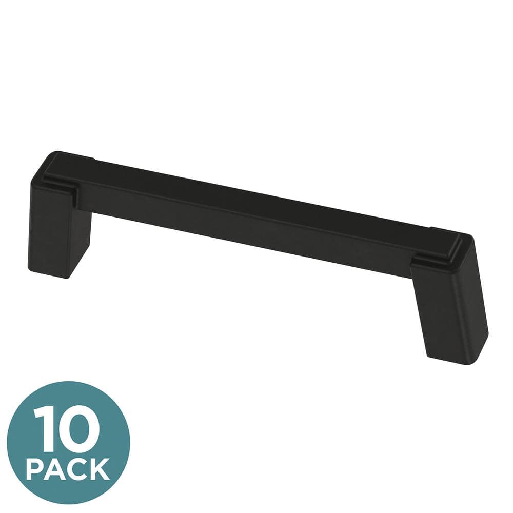 10-Pack Modern Brace 3-3/4 in. (96 mm) Modern Matte Black Cabinet Pulls price history on PriceWatchPro
