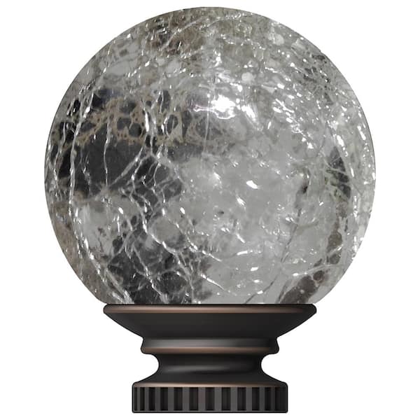 Mix and Match 1 in Mercury Glass Sphere Curtain Rod Finial Set in Oil Rubbed 
