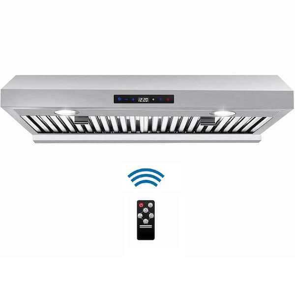 cadeninc 30 in. 800 CFM Ducted Under Cabinet Range Hood in Stainless Steel with 3-Speed Touch Panel, Vent, Remote Control
