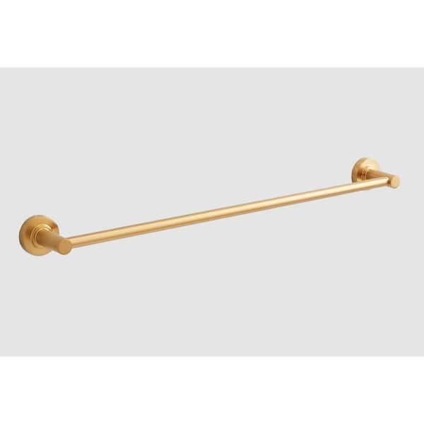 SIGNATURE HARDWARE Lexia 24 in. Wall Mounted Towel Bar in Brushed Gold