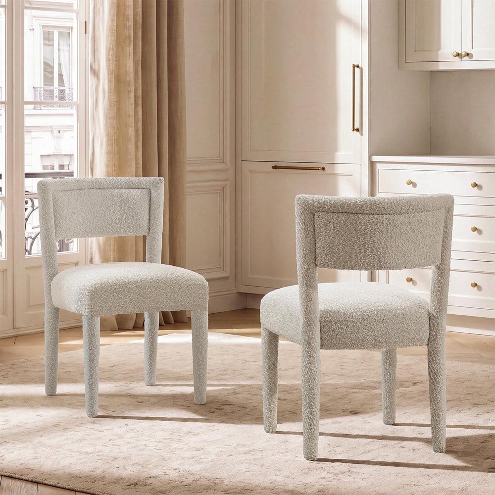 Fully Upholstered Dining Chair in White (Set of 2)