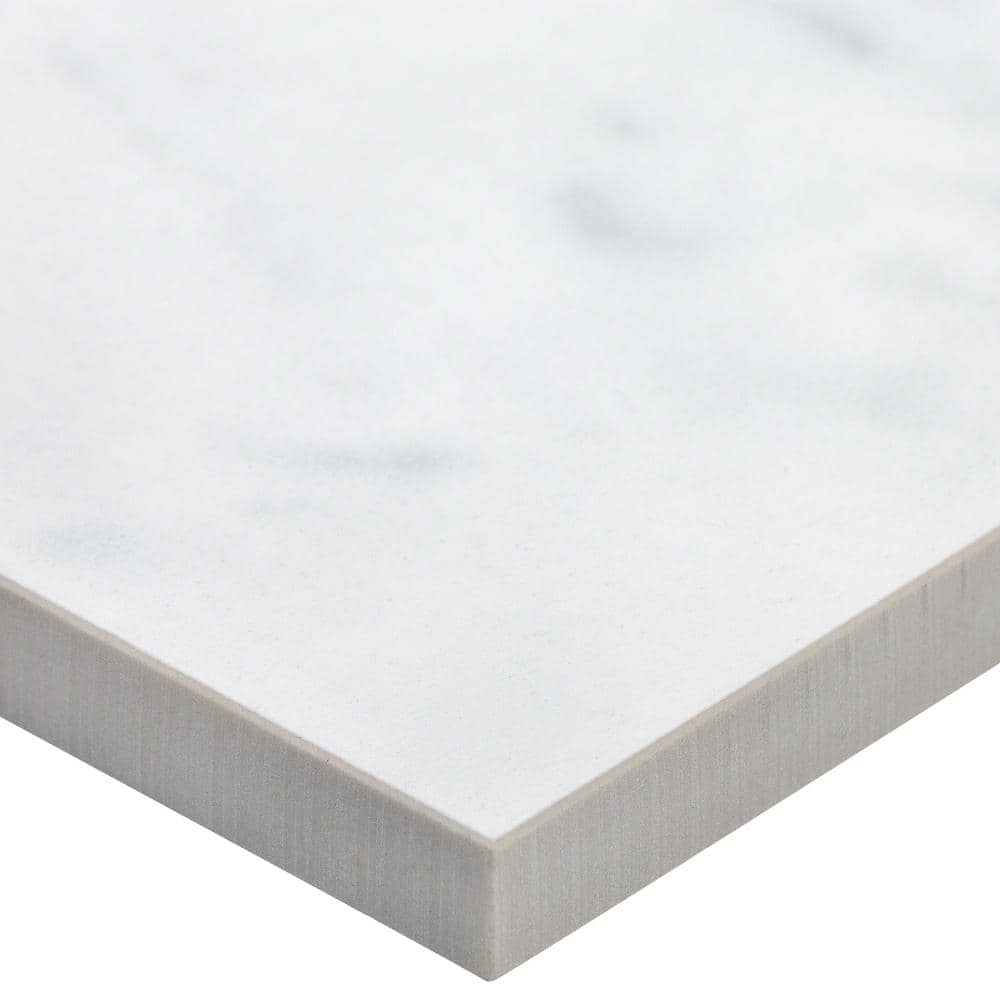 Grace 12" x 24" Polished White Porcelain Marble Look Tile